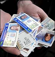 hand full of id cards
